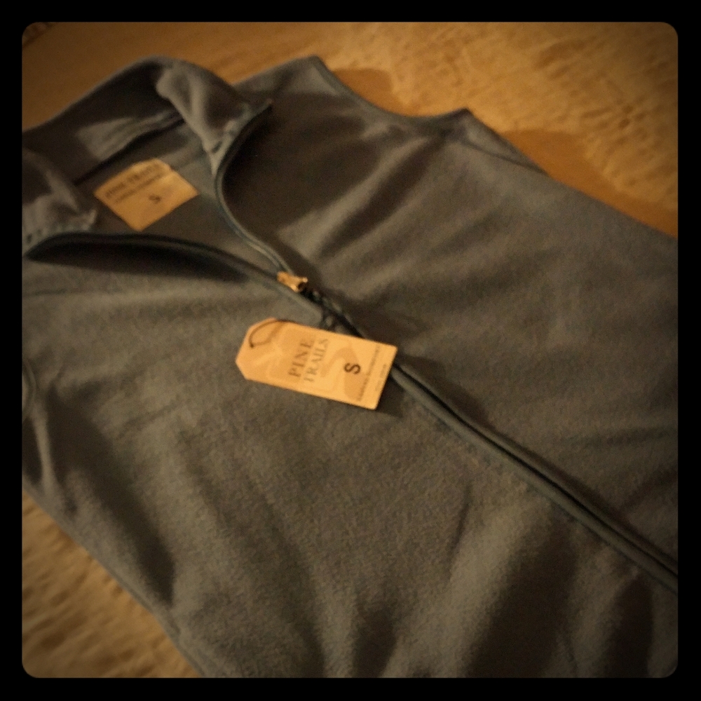 PineTrails Blue Fleece Vest Zip Closure Size S